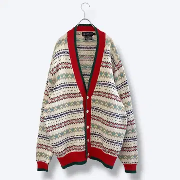 3점 10,000엔 빈티지 구제 의류 도매 레트로 패턴 코튼 니트 가디건