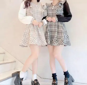 evelyn 체크 라인 원피스