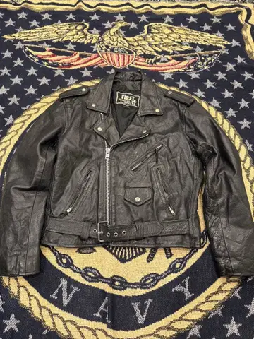 80s Genuine Leather 더블 라이더 가죽 자켓
