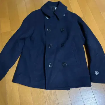 오르치발 네이비 피 코트 더블 브레스트