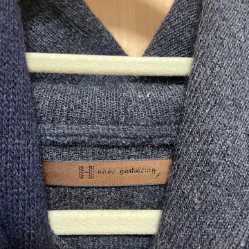 Honor gathering 후드 부착 니트 스웨터 다크 블루