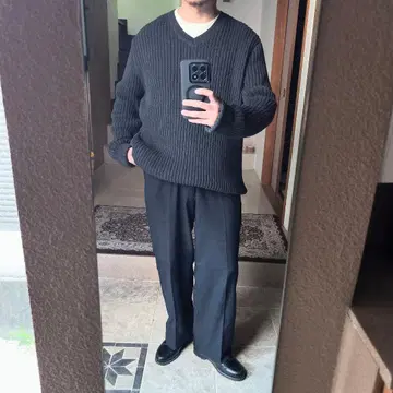 에디 바우어 V넥 니트 블랙 L