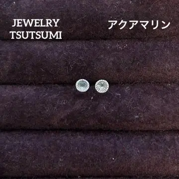 주얼리 츠츠미 TSUTSUMI WG 아쿠아 마린 귀걸이 싱글 볼