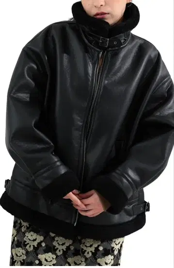 RayBEAMS M 페이크 무스탕 보머 블루종 블랙