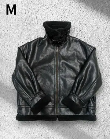 RayBEAMS 사이즈 1 M 상당 페이크 무스탕 봄버 블루종 블랙