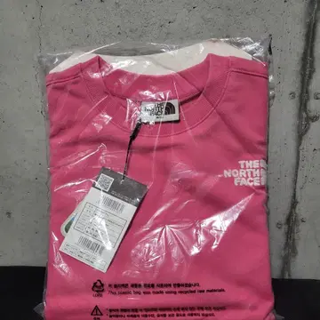 새상품 THE NORTH FACE 화이트 라벨 핑크 맨투맨