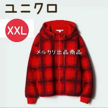 유니클로 보아 플리스 프린트 후드티 XXL 3L / 써니클라우드