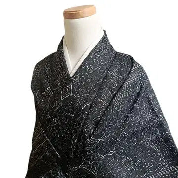 W116 기모노 이중 기모노 화학 섬유 워셔블 기모노 블랙 톨 사이즈