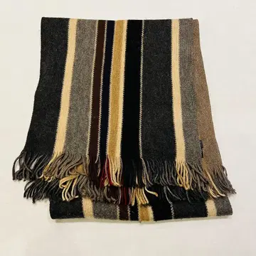 폴 스미스 브라운 계열 스트라이프 머플러 프린지