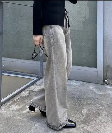 mystic 오버 다이 와이드 데님