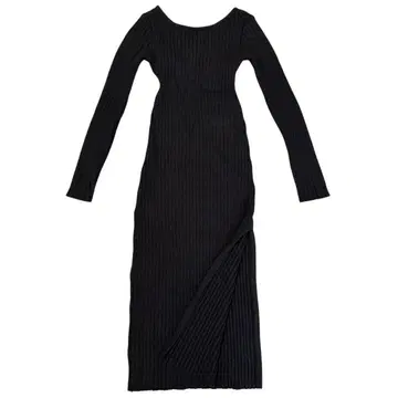 ACYM 애심 블랙 Back open mix knit 원피스