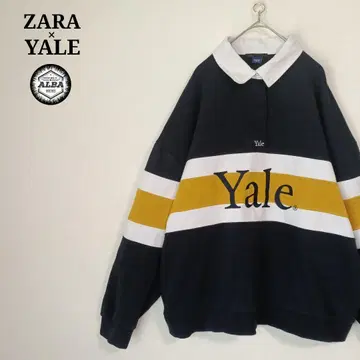 ZARA x YALE 자라 콜라보 맨투맨 라거 셔츠 네이비 L