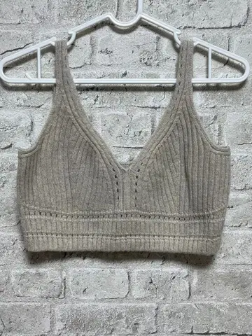 UNIQLO 3D 리브 니트 브라 M 내추럴