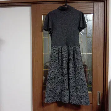 시빌라 반팔 터틀 원피스 그레이