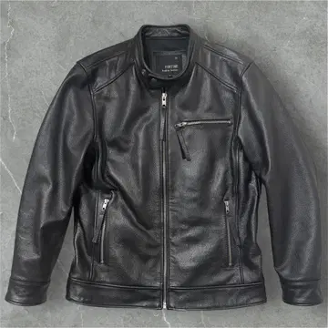 소가죽 카우 가죽 싱글 라이더 자켓 바이커 빈티지 블랙
