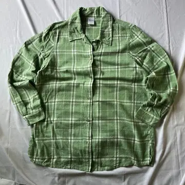 00s 체크 플란넬 셔츠 그린 그런지 Y2K 인기 헤이세이 구제 의류