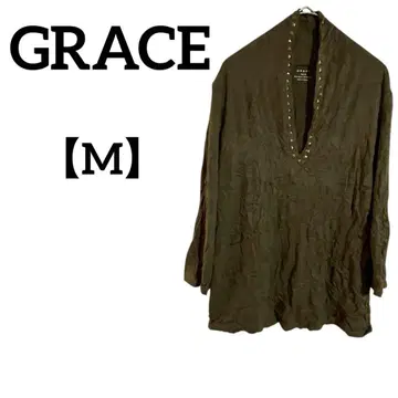 GRACE [ M ] 올리브 그린 V넥 튜닉