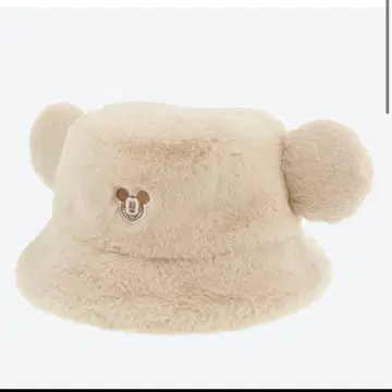 [ 새상품급 ] 미키 귀 달린 복슬복슬 버킷 햇