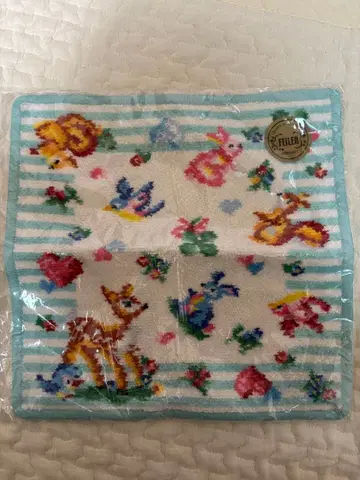 [ 미사용 새상품 ] FEILER 동물과 꽃무늬 손수건