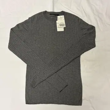 울 실크 와이드 리브 니트