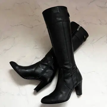 DIANA 다이애나 롱 부츠 벨트 사이드 지퍼 가죽 천연 가죽 22cm