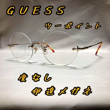 GUESS 투 포인트 라운드 안경 도수 없는 렌즈