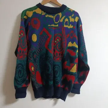 Curio City 다색 무늬 니트 스웨터 L