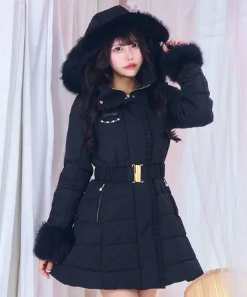 ReAmour 걸리시 다운 코트 블랙