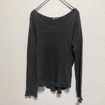 JET LOS ANGELES 블랙 리브 롱 슬리브 상의 F 사이즈