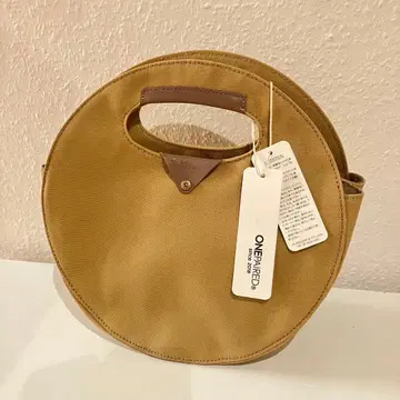 [ 미사용 새상품 ] 원형 캔버스 핸드백 카키색 고급 여성용 백