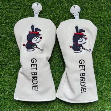 새상품 2종 세트 도라에몽 골프 클럽 헤드커버 FW+FW 화이트