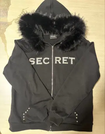 SECRET 블랙 후드티 L 사이즈 퍼 탈부착 가능
