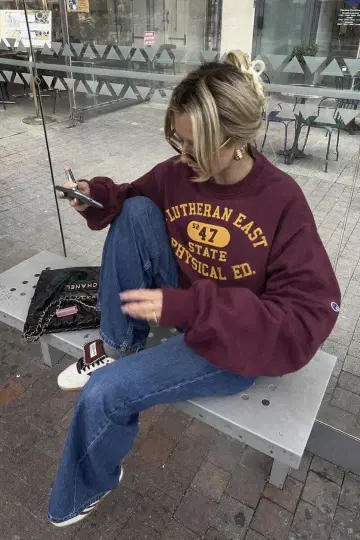 Champion 퍼플 트레이닝복 M 사이즈