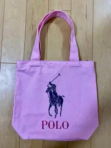 랄프 로렌 핑크 포니 토트 polo 호스마크 캔버스