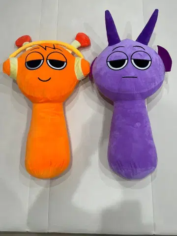 스플랜키 봉제 인형 세트 2개 (오렌지, 보라색)