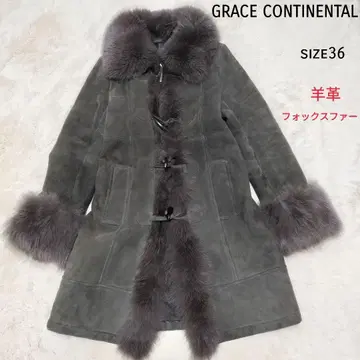 [새상품급] 그레이스 콘티넨탈 리얼 무스탕 코트 size 36 양가죽