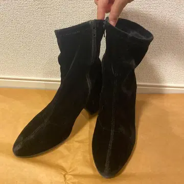 블랙 벨벳 부츠 L 사이즈