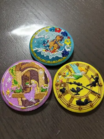 디즈니 캐릭터 비스킷 2 자수 캔 배지