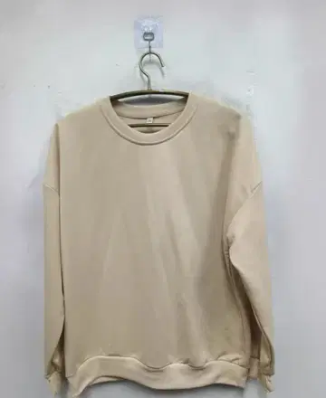 베이지 크루넥 맨투맨