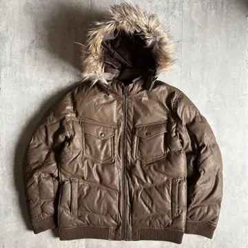 [ 00s archive ] 가죽 다운 자켓 퍼 포함 y2k 갸루 남자