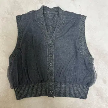 스타일 믹서기 튤&니트 베스트