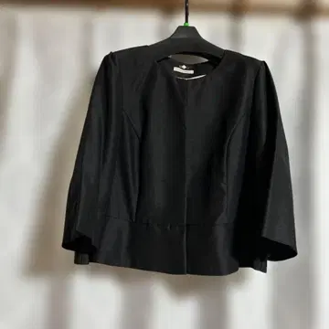 노카라 자켓 블랙 백리본 7부 소매