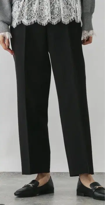 글로벌 워크 따뜻한 아름다운 이지 스트레이트 팬츠 블랙/XL