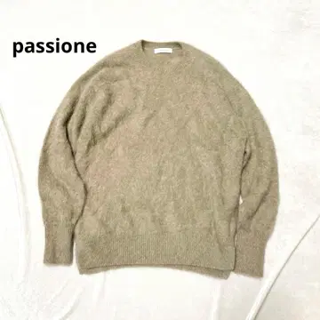 파시오네 passione 캐시미어 폭스 혼방 긴팔 니트 스웨터