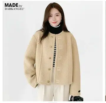 리버서블 보아 페이크 무스탕 자켓 숏 기장 2Way