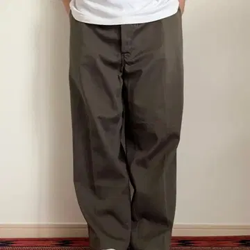80s USA제 Dickies 874 워크 팬츠 치비 택 올리브
