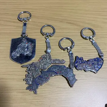 지도 키링 쇼와 레트로 시코쿠 지방