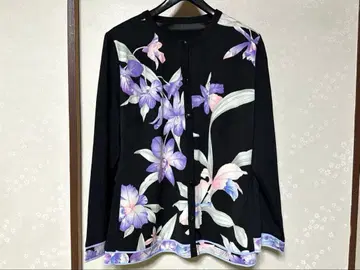 LEONARD 가디건 전면부 칸칸 LL 새상품급 42 빅사이즈