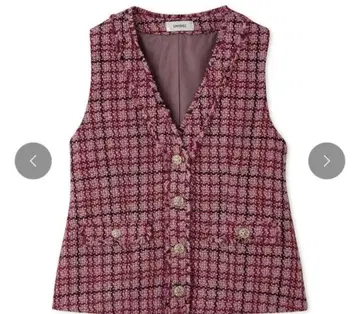 snidel 트위드 체크 베스트