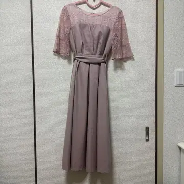 JILLSTUART 연보라 레이스 소매 드레스 M